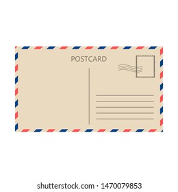 Postal card vector isolated on white background