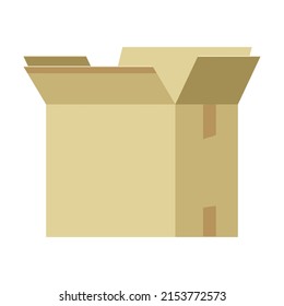 postal cardboard box. Garbage recycle bin. Vector illustration of trash container classification. Cartoon plastic, glass, metal, organic, paper trash for dustbins isolated on white
