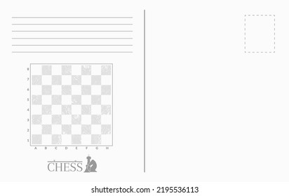 Postal chess game card. Correspondence chess postal card