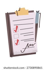 Postal clipboard with signing document