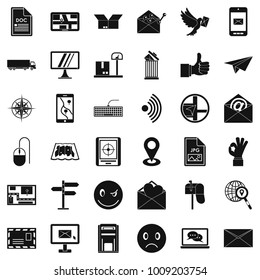 Postal code icons set. Simple set of 36 postal code vector icons for web isolated on white background