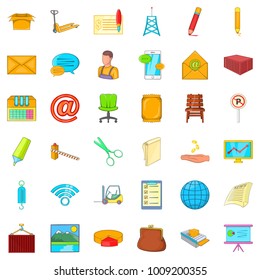Postal correspondence icons set. Cartoon set of 36 postal correspondence vector icons for web isolated on white background