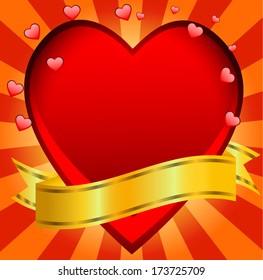 Postal to the day of saint Valentin with a red heart,vector illustration