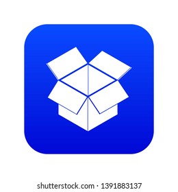 Postal delivery box icon blue vector isolated on white background
