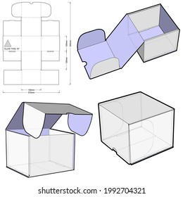 Postal Delivery Box (Internal measurement 13x 12+ 10 cm) and Die-cut Pattern. The .eps file is full scale and fully functional. Prepared for real cardboard production.