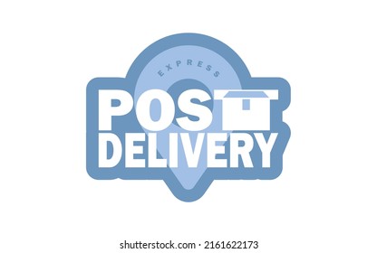 Postal delivery logo. Cartoon style. Vector illustration. Isolated.
