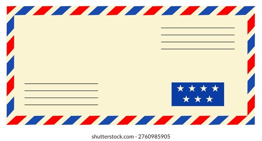 Postal envelope. Airmail. Preparation for the designer.
