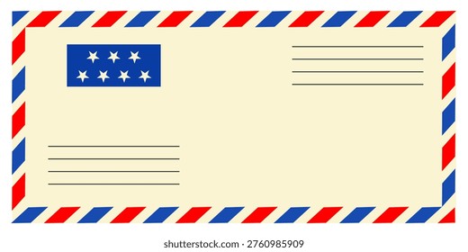 Postal envelope. Airmail. Preparation for the designer.