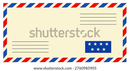 Postal envelope. Airmail. Preparation for the designer.