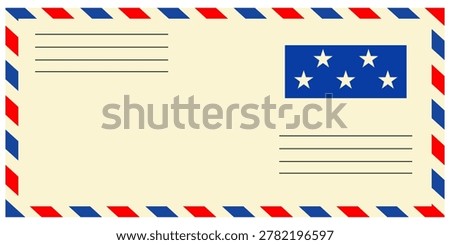 Postal envelope. Airmail. Preparation for the designer.