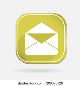 postal envelope.  Color square icon