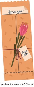 Envelope postal com design floral