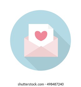 postal envelope with heart icon. vector illustration