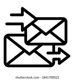 Postal envelope icon. Outline postal envelope vector icon for web design isolated on white background