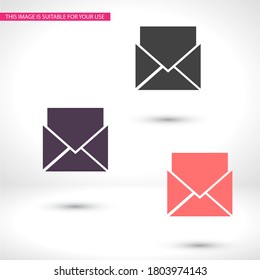 Sobre postal. icono de sobre. Sobre de vectores EPS 10. Diseño plano. El trabajo se hace para su uso. trabajar con el fondo
