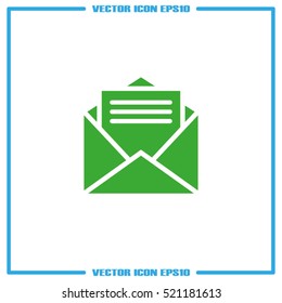 Postal envelope icon vector illustration eps10. Isolated badge for website or app - stock infographics