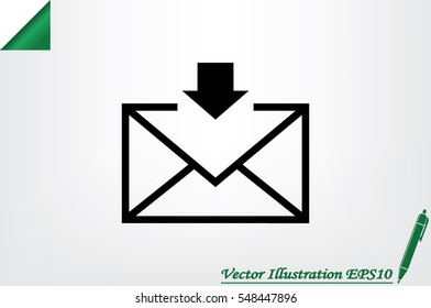 Postal envelope icon vector illustration eps10. Isolated badge for website or app - stock infographics