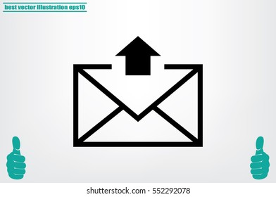 Postal envelope icon vector illustration eps10. Isolated badge for website or app - stock infographics