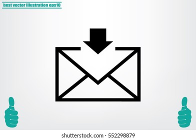 Postal envelope icon vector illustration eps10. Isolated badge for website or app - stock infographics