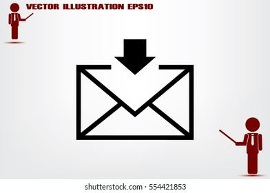 Postal envelope icon vector illustration eps10. Isolated badge for website or app - stock infographics