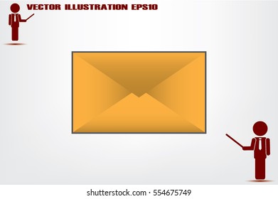 Postal envelope icon vector illustration eps10. Isolated badge for website or app - stock infographics.