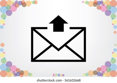 Postal envelope icon vector illustration eps10. Isolated badge for website or app - stock infographics.
