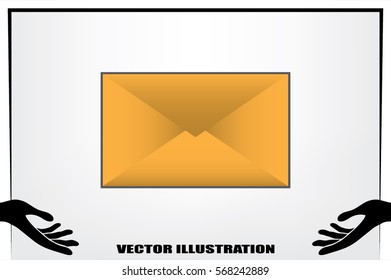 Postal envelope icon vector illustration eps10. Isolated badge for website or app - stock infographics