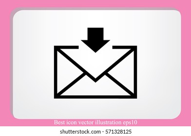 Postal envelope icon vector illustration eps10. Isolated badge for website or app - stock infographics.