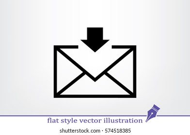 Postal envelope icon vector illustration eps10. Isolated badge for website or app - stock infographics.