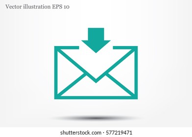 Postal envelope icon vector illustration eps10. Isolated badge for website or app - stock infographics.