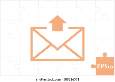 Postal envelope icon vector illustration eps10. Isolated badge for website or app - stock infographics