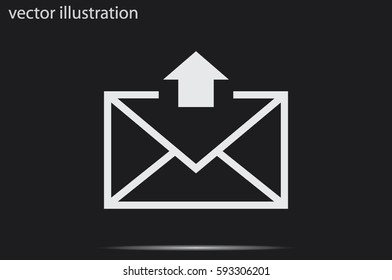 Postal envelope icon vector illustration eps10. Isolated badge for website or app - stock infographics