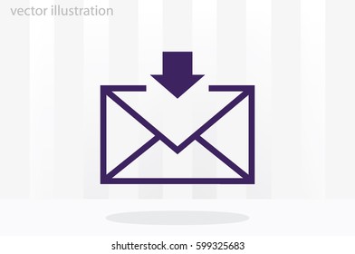 Postal envelope icon vector illustration eps10. Isolated badge for website or app - stock infographics