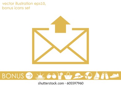 Postal envelope icon vector illustration eps10. Isolated badge for website or app - stock infographics