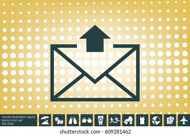 Postal envelope icon vector illustration eps10. Isolated badge for website or app - stock infographics