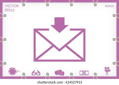 Postal envelope icon vector illustration eps10. Isolated badge for website or app - stock infographics