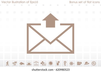 Postal envelope icon vector illustration eps10. Isolated badge for website or app - stock infographics