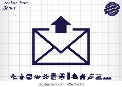Postal envelope icon vector illustration eps10. Isolated badge for website or app - stock infographics