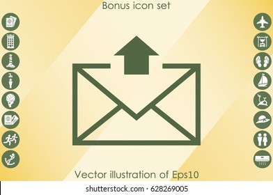 Postal envelope icon vector illustration eps10. Isolated badge for website or app - stock infographics
