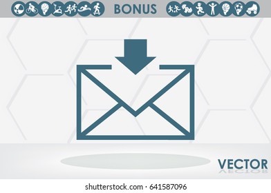 Postal envelope icon vector illustration eps10. Isolated badge for website or app - stock infographics