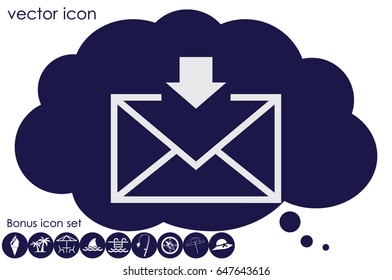 Postal envelope icon vector illustration eps10. Isolated badge for website or app - stock infographics