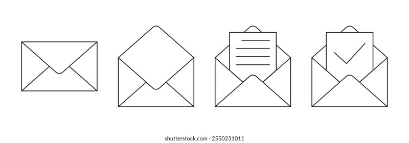 Postal envelope. Mail. Message. Letter. Illustration. Vector