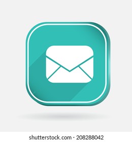 postal envelope sign.  Color square icon