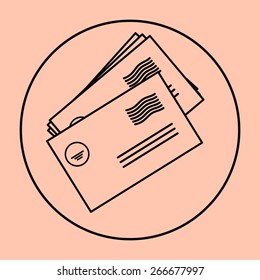 postal envelope sign. e-mail symbol . icon envelope.