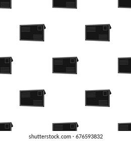 Postal envelope.Airmail and postman single icon in black style vector symbol stock illustration web.