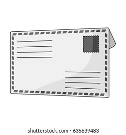 Postal envelope.Mail and postman single icon in monochrome style vector symbol stock illustration web.