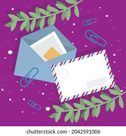 postal envelopes and clips icons