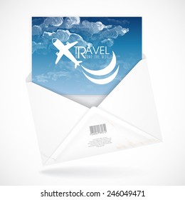 Postal Envelopes With Greeting Card. Vector Illustration. Eps 10