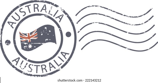 Postal grunge stamp 'Australia'