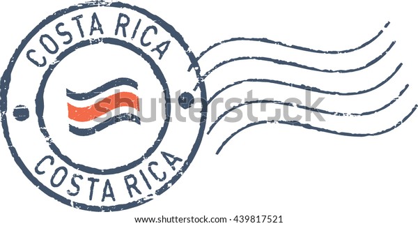 Postal Grunge Stamp Costa Rica White Stock Vector (Royalty Free) 439817521